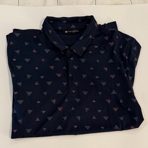 Travis Mathew Navy Polo with Triangle Motif